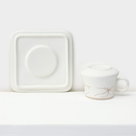 Ceramic coffee masisi set, 12 items: 6 cups 100 ml, 6 saucer d = 11 cm, white color-5