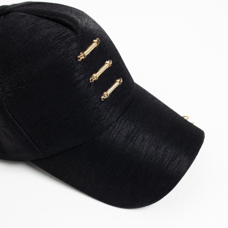 Women's baseball cap Minaku Black/gold color, size 56-58-3