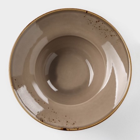 Porcelain plate for Magistro paste "Cerera", 400 ml, d = 19.5 cm, brown color-1