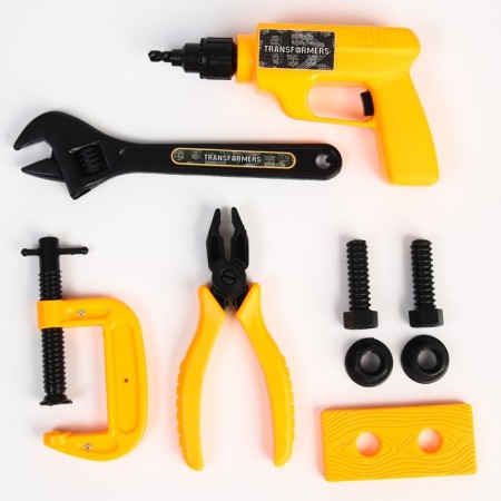 Set of builder with game tools, 9 items, transformers-2