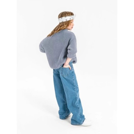 Свитер для девочки Amarobaby Knit Soft, рост 128 см, цвет серый-5