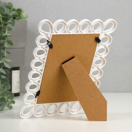 Photo frame plastic 10x15 cm "loops" white 17.5x22 cm-3