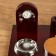 Table set 6V1 with a business card holder and clock, red tree
