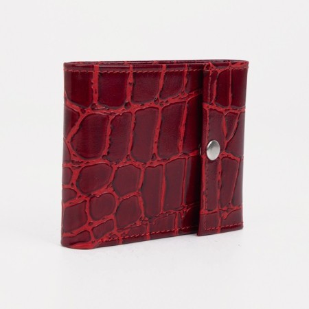 Women's wallet on the button, red color