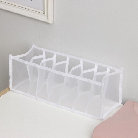 Organizer for storage of underwear "Pollen", 7 cells, 32 × 9 × 12 cm, white color-1
