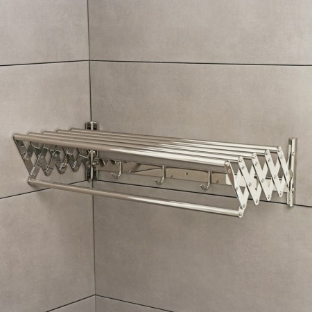 The shelf is sliding with the holder of towels, 4 hooks 14.5 × 12 (35) × 58.5 cm-4