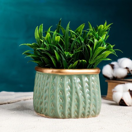 Pot "Elegy" green 12x9cm, 0.6 l, d-9.5,