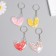 Plastic keychain with Glitter "heart" mix 5.2x4.8 cm
