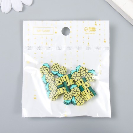 Beads for the creativity of PVC "Pineapp" set 20 pcs 0.5x1x1 cm-3