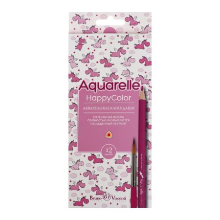 Pencils Watercolor 12 colors Happycolor, mix-10