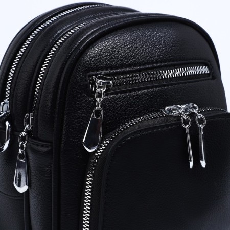 Bag-rug-rug on lightning, 3 outer pockets, long belt, black color-3