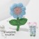 Knitted elements "flowers", 2.5 × 3.5 cm, 10 pcs, blue/green color