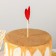 Topper for the cake "Heart", 17.5 × 8 cm, red color