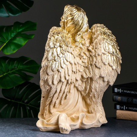 Figure "Angel on the knee" ivory, 58x48x38cm-2