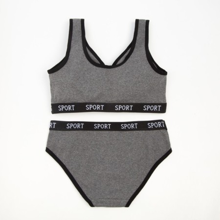 Female set (top, panties), dark gray color, size 42-44-6