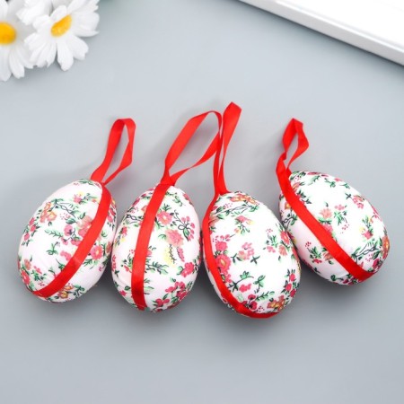Decor Easter suspension "Flower Print" set 4 pcs mix 7x5 cm-2