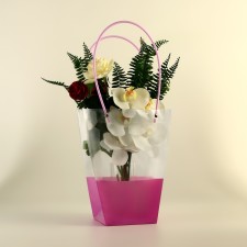 Bag for flowers is transparent, moisture -resistant, lilac, 26x24x12 cm