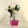 Bag for flowers is transparent, moisture -resistant, lilac, 26x24x12 cm