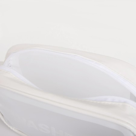 Cosmetic bag with lightning, white color-2