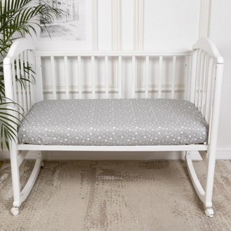 Sheet on the elastic band "Star Sky", size 60x120 cm, color gray color