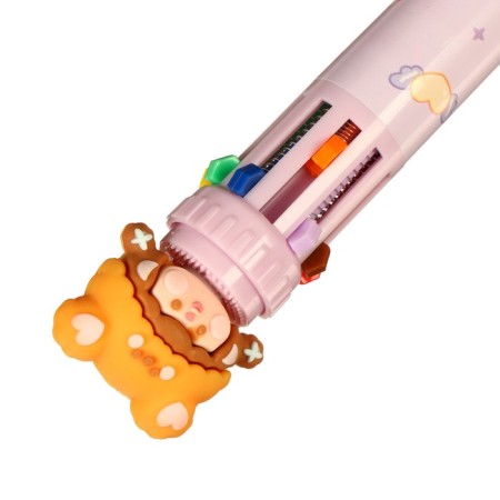 Ballpoint pen "hat" 10-color, 0.5 mm, mix (barcode on a piece)-3