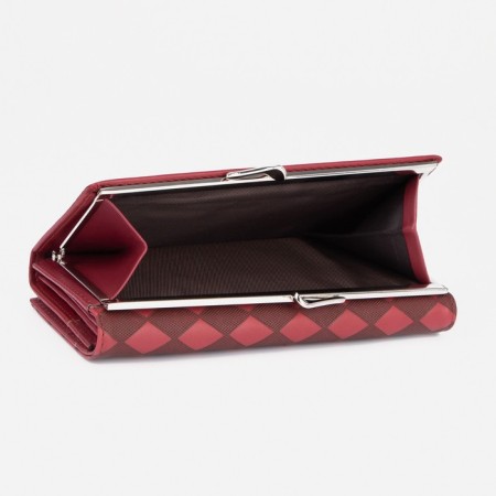 Women's wallet on magnets, burgundy color-2