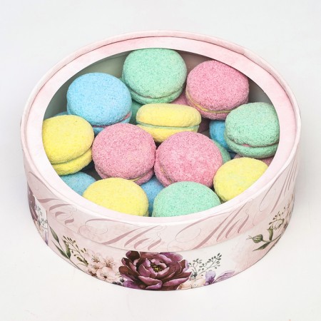 Box for Makarun tube with the window "Flowers", purple, 20 x 6 cm-1