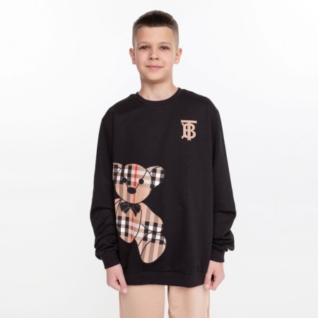 Kit for children (sweatshirt, trousers), black/beige color, height 146 cm-3
