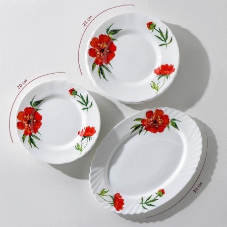 Service table "velvet rose", 37 items, glass ceramic-1