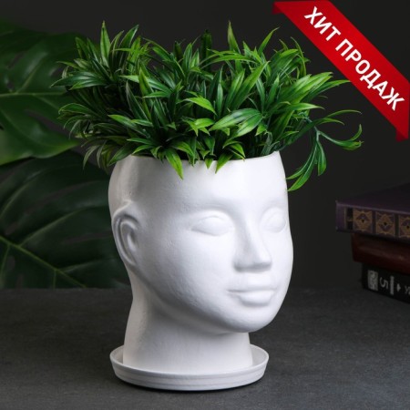 Pot - Organizer "Head" White, 3l/ 21x19cm