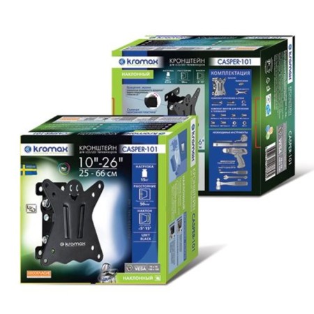 Kromax Casper-101 Black 10 "-32" Max.25kg, wall tilt-3