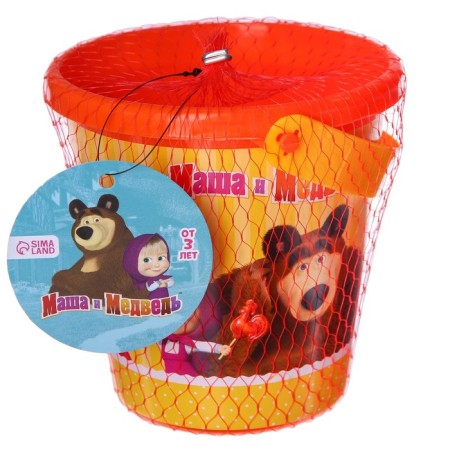 Bucket for playing sand, Masha and the bear, 1 l-4