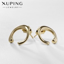Earrings metal xuping horseshoe, color gold