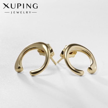 Earrings metal xuping horseshoe, color gold