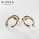 Earrings metal xuping horseshoe, color gold