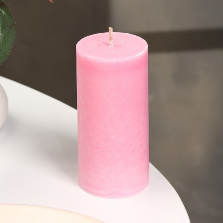 Candle-cylinder smooth, 5x10 cm, raspberry, 6 hours-1