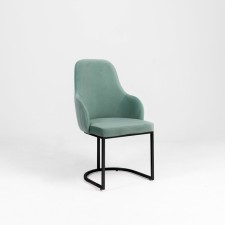 Monro chair, 62 × 60 × 98 cm, color aquamarine, black frame