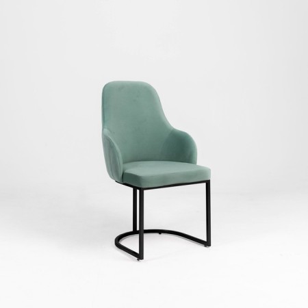 Monro chair, 62 × 60 × 98 cm, color aquamarine, black frame