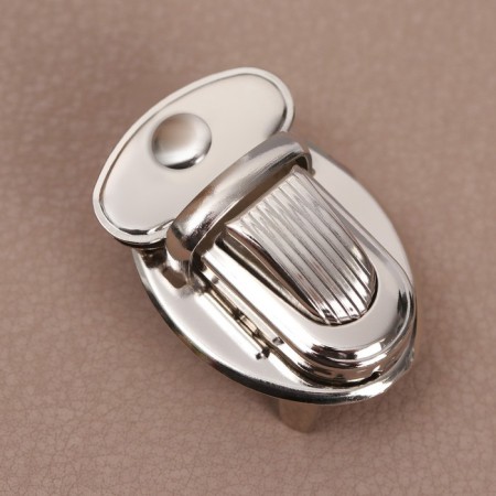 Bag's fastener, 3.3 × 2.3 cm, with a screw, silver color-1