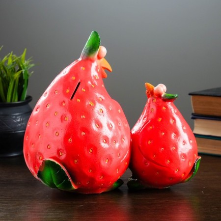 Piggy bank "Strawberry chickens" 22x12cm-2