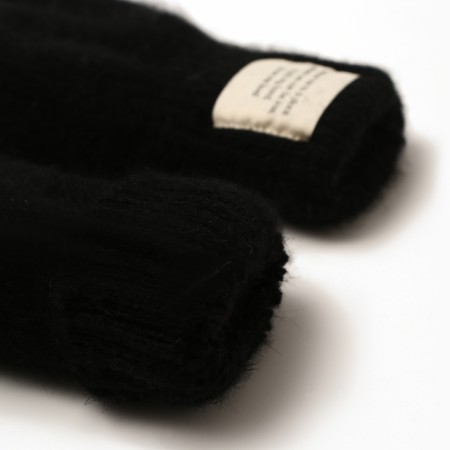 Women's mittens MIST with rabbit wool, rr 22 cm, col. black-7
