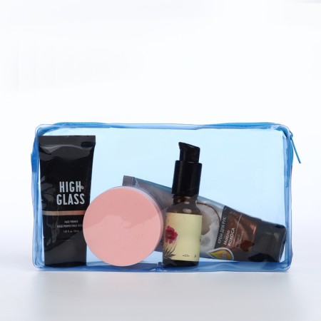 Cosmetic bag with lightning, blue color-1