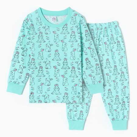 Pajamas for girls, mint color, height 98