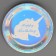 Paper plate "Happy birthday. Unicorn ", 6 pcs., Color silver