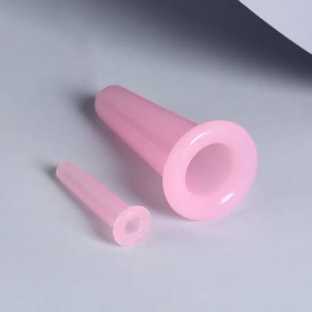 A set of vacuum cans for massage, silicone, d = 1.6/3.9 cm, 2 pcs, pink color-3