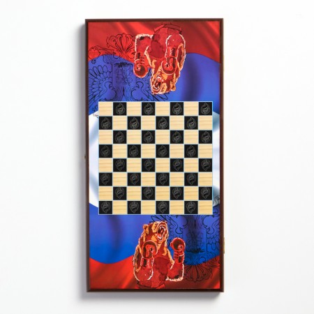 Wooden backgammon large, board game "Bear", 50 x 50 cm-5