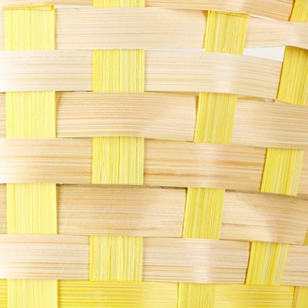 Wicker basket, bamboo, round, yellow-4