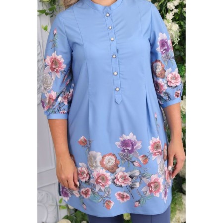 Female shirt, size 52, blue color-7