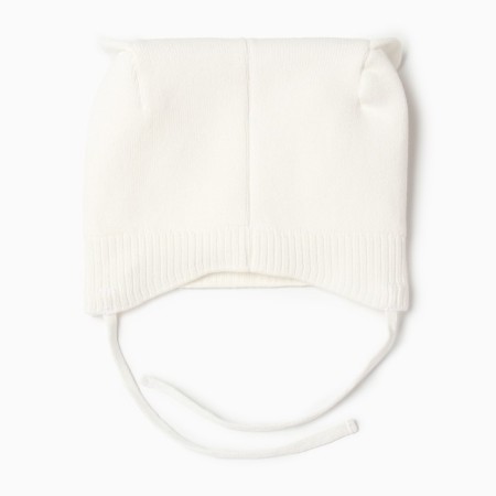 Baby hat, vanilla color, size 44-46 (9-12 months)-2