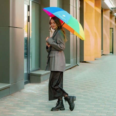 Women's rainbow umbrella “enjoy the rain”, 10 spokes.-8